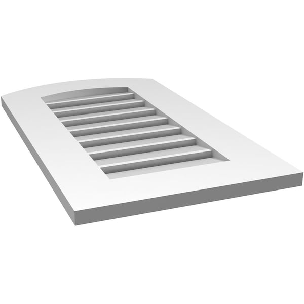 Ekena Millwork Arch Top Surface Mount PVC Gable Vent: Non-Functional, w/ 3-1/2"W x 1"P Standard Frame, 16"W x 26"H - GVPAR16X2601SN