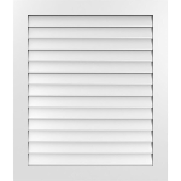 Ekena Millwork Vertical Surface Mount PVC Gable Vent: Non-Functional, w/3-1/2"W x 1"H, Standard Frame, 36"W x 42"H - GVPVE36X4201SN