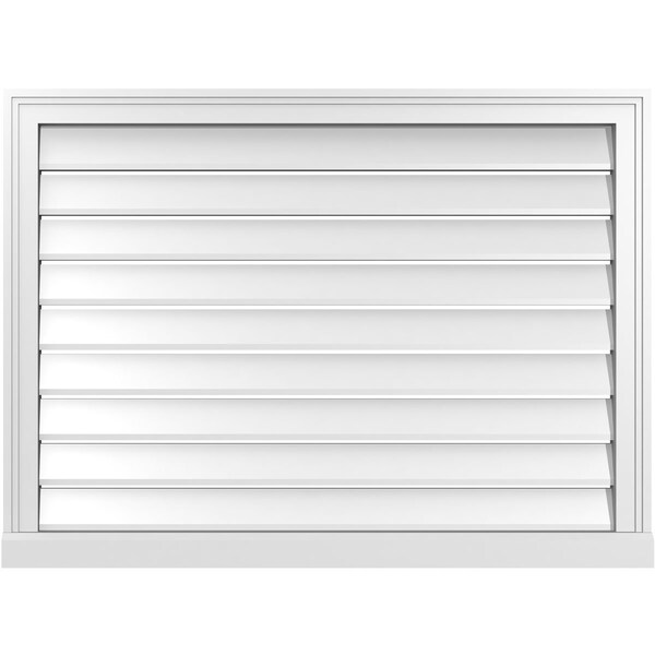 Ekena Millwork Vertical Surface Mount PVC Gable Vent: Functional, w/ 2"W x 2"P Brickmould Sill Frame, 38"W x 28"H - GVPVE38X2803SF