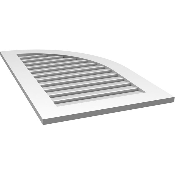 Ekena Millwork Quarter Round Top Right Surface Mount PVC Gable Vent w/ 3-1/2"W x 1"P Standard Frame, 24"W x 40"H - GVPQR24X4001SF