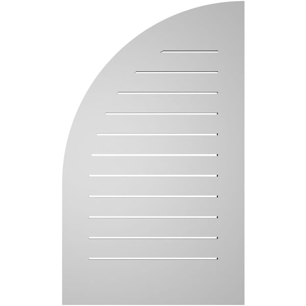 Ekena Millwork Quarter Round Top Right Surface Mount PVC Gable Vent w/ 3-1/2"W x 1"P Standard Frame, 24"W x 40"H - GVPQR24X4001SF