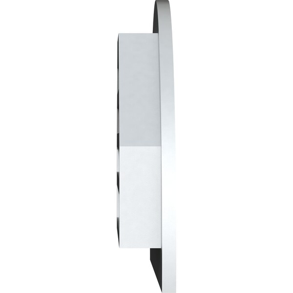 Ekena Millwork Half Round Gable Vent Functional, PVC Gable Vent w/ 1" x 4" Flat Trim Frame, 14"W x 07"H - GVPHR14X0701FUN