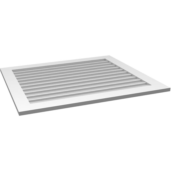 Ekena Millwork Vertical Surface Mount PVC Gable Vent: Non-Functional, w/3-1/2"W x 1"H, Standard Frame, 42"W x 36"H - GVPVE42X3601SN
