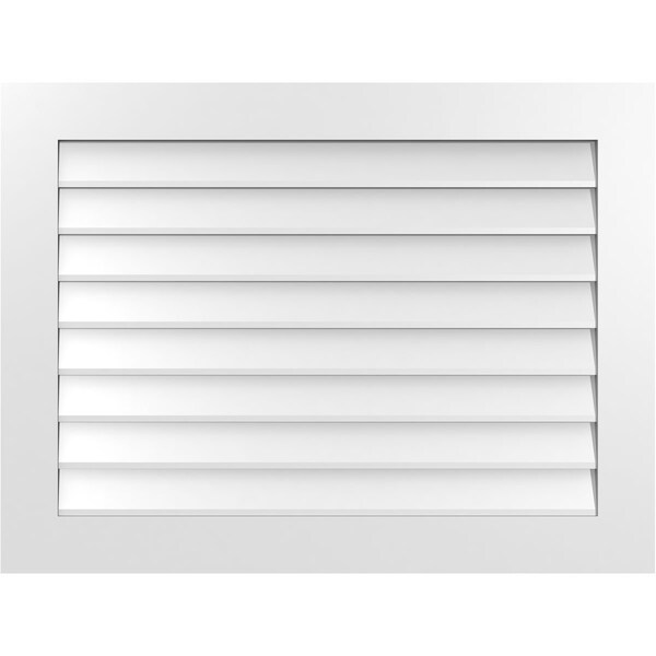 Ekena Millwork Vertical Surface Mount PVC Gable Vent: Non-Functional, w/3-1/2"W x 1"H, Standard Frame, 40"W x 30"H - GVPVE40X3001SN
