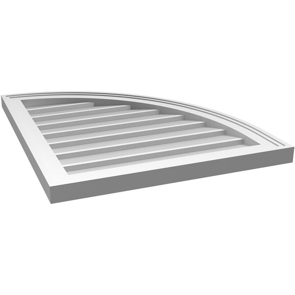 Ekena Millwork Quarter Round Top Right Surface Mount PVC Gable Vent w/ 2"W x 2"P Brickmould Sill Frame, 22"W x 26"H - GVPQR22X2603SN