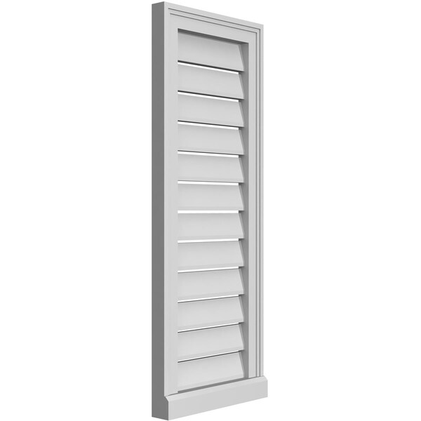 Ekena Millwork Vertical Surface Mount PVC Gable Vent: Functional, w/ 2"W x 2"P Brickmould Sill Frame, 14"W x 36"H - GVPVE14X3603SF