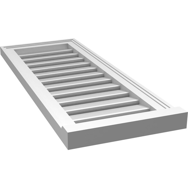 Ekena Millwork Vertical Surface Mount PVC Gable Vent: Functional, w/ 2"W x 2"P Brickmould Sill Frame, 14"W x 36"H - GVPVE14X3603SF