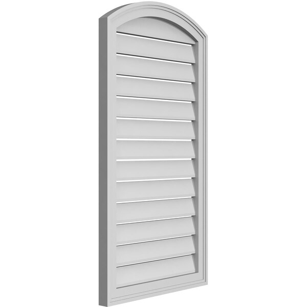 Ekena Millwork Arch Top Surface Mount PVC Gable Vent: Non-Functional, w/2"W x 1-1/2"P Brickmould Frame, 22"W x 38"H - GVPAR22X3802SN