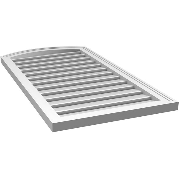 Ekena Millwork Arch Top Surface Mount PVC Gable Vent: Non-Functional, w/2"W x 1-1/2"P Brickmould Frame, 22"W x 38"H - GVPAR22X3802SN