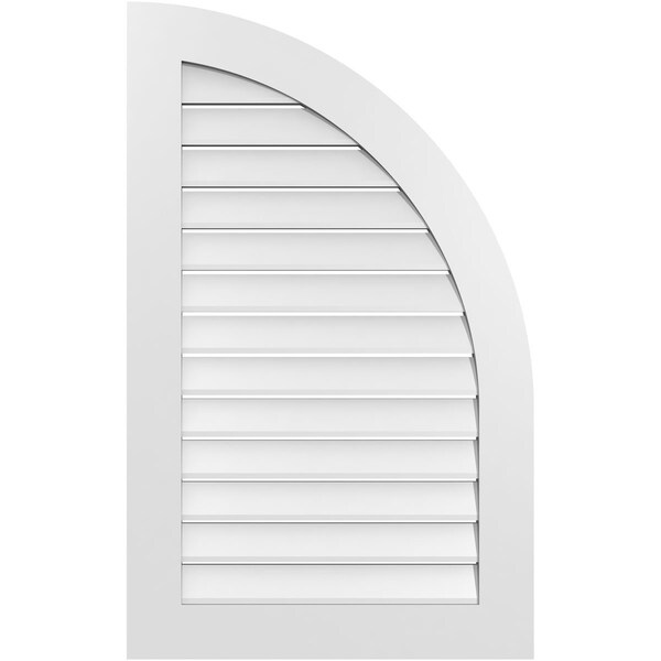 Ekena Millwork Quarter Round Top Right Surface Mount PVC Gable Vent w/ 3-1/2"W x 1"P Standard Frame, 26"W x 42"H - GVPQR26X4201SF