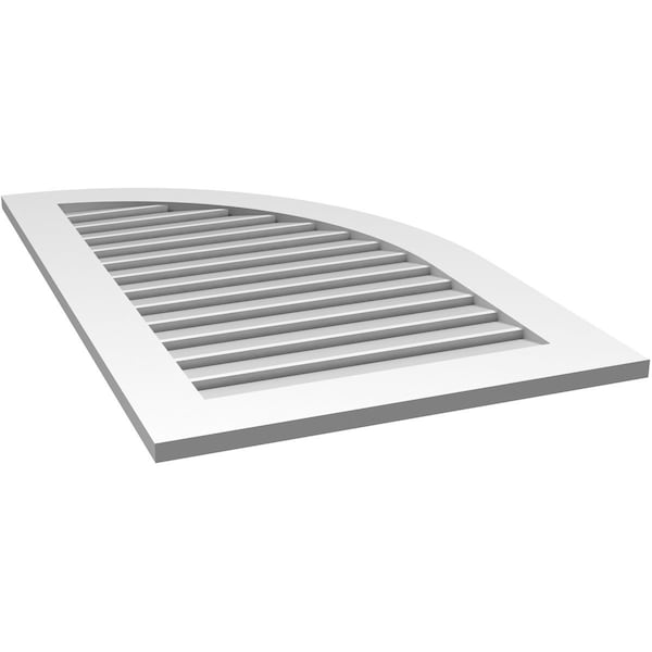 Ekena Millwork Quarter Round Top Right Surface Mount PVC Gable Vent w/ 3-1/2"W x 1"P Standard Frame, 26"W x 42"H - GVPQR26X4201SF