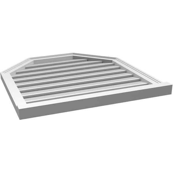 Ekena Millwork Octagonal Top Surface Mount PVC Gable Vent w/ 2"W x 2"P Brickmould Sill Frame, 30"W x 30"H - GVPOT30X3003SF