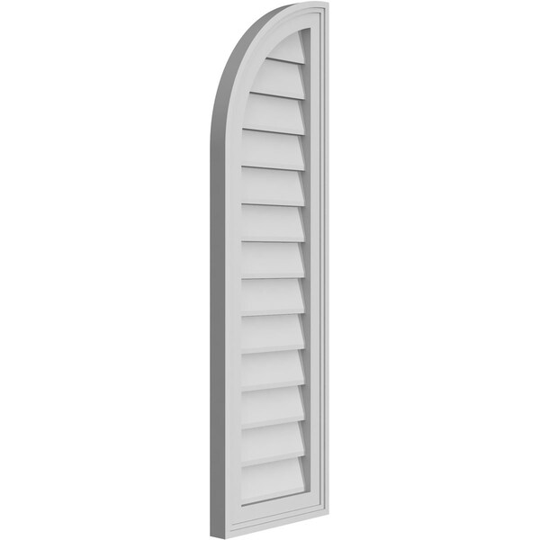Ekena Millwork Quarter Round Top Left Surface Mount PVC Gable Vent w/ 2"W x 1-1/2"P Brickmould Frame, 12"W x 40"H - GVPQL12X4002SN