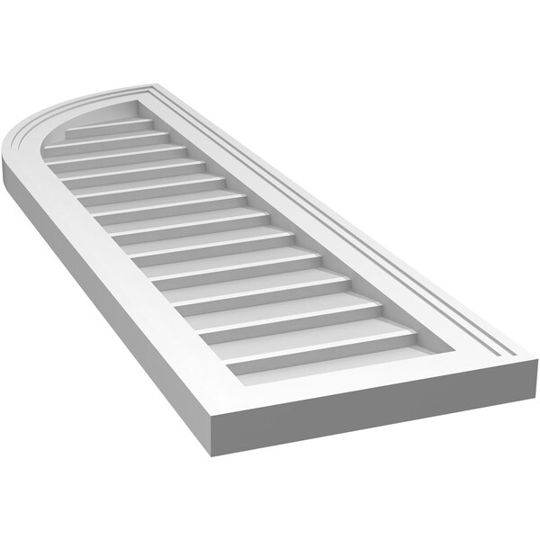 Ekena Millwork Quarter Round Top Left Surface Mount PVC Gable Vent w/ 2"W x 1-1/2"P Brickmould Frame, 12"W x 40"H - GVPQL12X4002SN