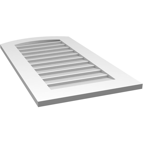 Ekena Millwork Arch Top Surface Mount PVC Gable Vent: Functional, w/ 3-1/2"W x 1"P Standard Frame, 20"W x 38"H - GVPAR20X3801SF
