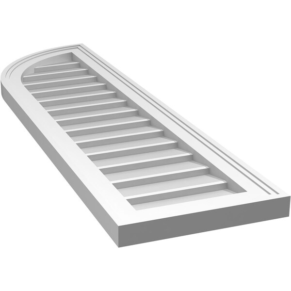 Ekena Millwork Quarter Round Top Left Surface Mount PVC Gable Vent w/ 2"W x 1-1/2"P Brickmould Frame, 12"W x 42"H - GVPQL12X4202SN