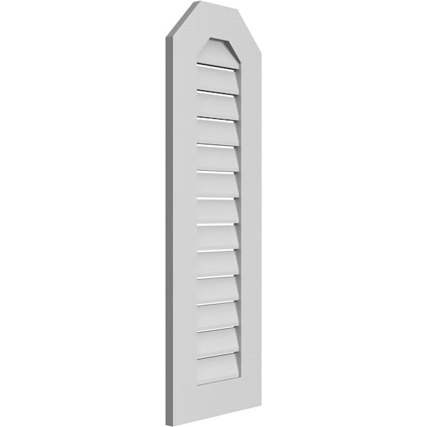 Ekena Millwork Octagonal Top Surface Mount PVC Gable Vent: Functional, w/ 3-1/2"W x 1"P Standard Frame, 14"W x 42"H - GVPOT14X4201SF