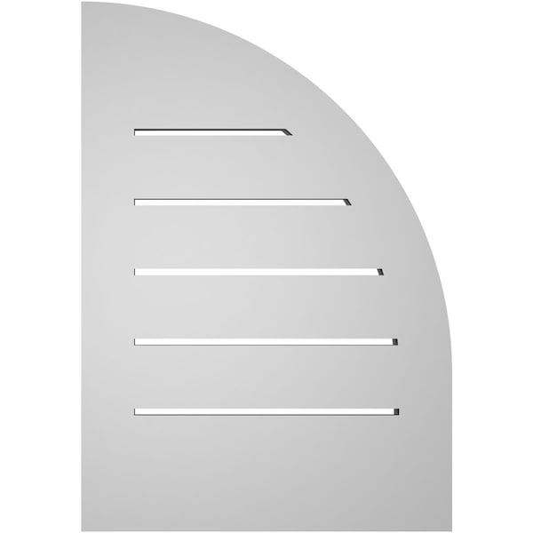 Ekena Millwork Quarter Round Top Left Surface Mount PVC Gable Vent w/ 2"W x 2"P Brickmould Sill Frame, 14"W x 20"H - GVPQL14X2003SF