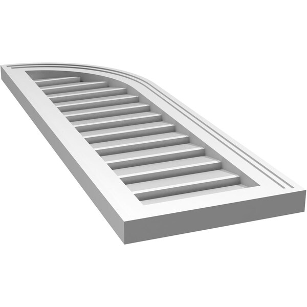 Ekena Millwork Quarter Round Top Right Surface Mount PVC Gable Vent w/ 2"W x 1-1/2"P Brickmould Frame, 12"W x 36"H - GVPQR12X3602SF