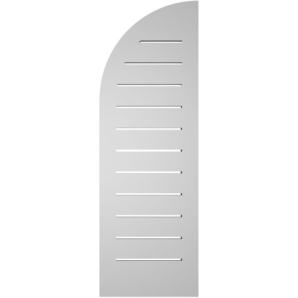 Ekena Millwork Quarter Round Top Right Surface Mount PVC Gable Vent w/ 2"W x 1-1/2"P Brickmould Frame, 12"W x 36"H - GVPQR12X3602SF