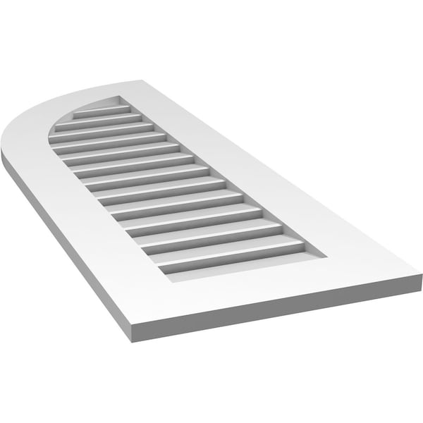 Ekena Millwork Quarter Round Top Left Surface Mount PVC Gable Vent w/ 3-1/2"W x 1"P Standard Frame, 16"W x 42"H - GVPQL16X4201SF