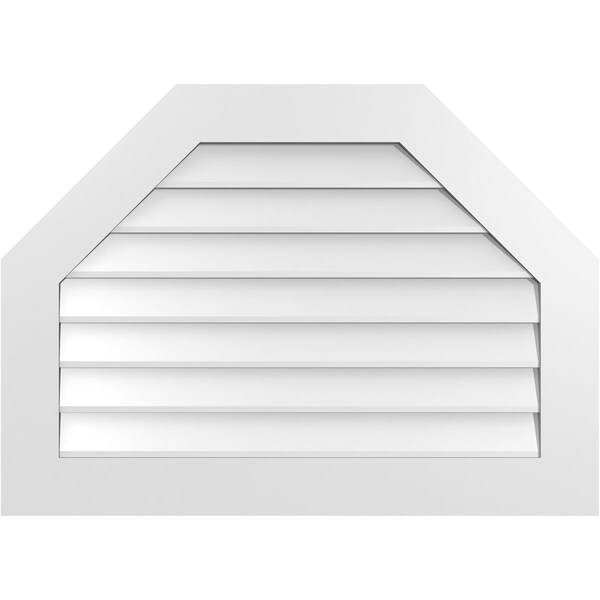 Ekena Millwork Octagonal Top Surface Mount PVC Gable Vent w/ 3-1/2"W x 1"P Standard Frame, 36"W x 26"H - GVPOT36X2601SN