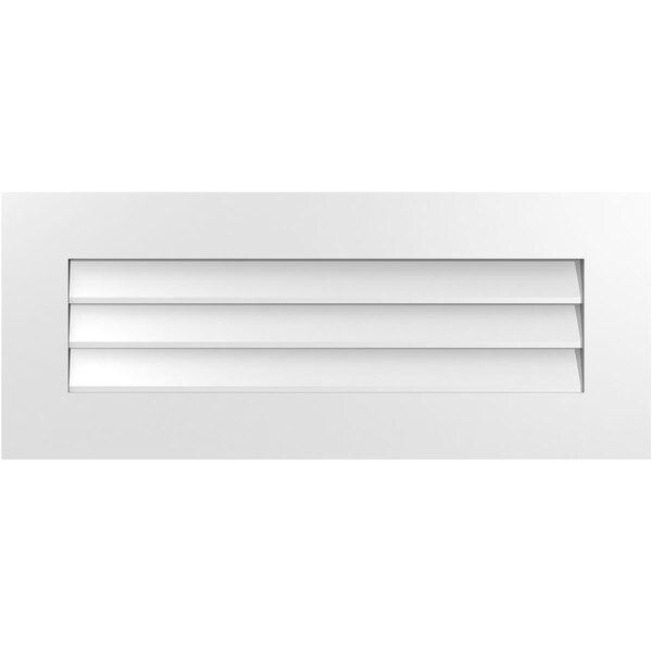 Ekena Millwork Vertical Surface Mount PVC Gable Vent: Non-Functional, w/3-1/2"W x 1"H, Standard Frame, 34"W x 14"H - GVPVE34X1401SN