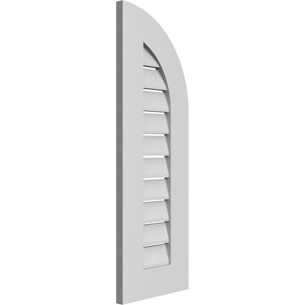 Ekena Millwork Quarter Round Top Right Surface Mount PVC Gable Vent w/ 3-1/2"W x 1"P Standard Frame, 12"W x 34"H - GVPQR12X3401SF