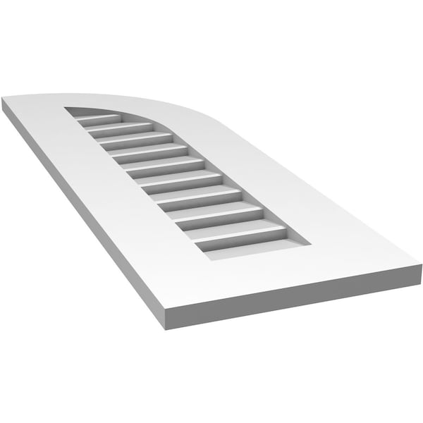 Ekena Millwork Quarter Round Top Right Surface Mount PVC Gable Vent w/ 3-1/2"W x 1"P Standard Frame, 12"W x 34"H - GVPQR12X3401SF