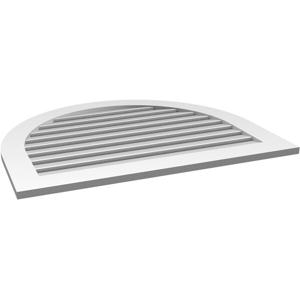 Ekena Millwork Round Top Surface Mount PVC Gable Vent: Functional, w/ 3-1/2"W x 1"P Standard Frame, 40"W x 32"H - GVPRT40X3201SF