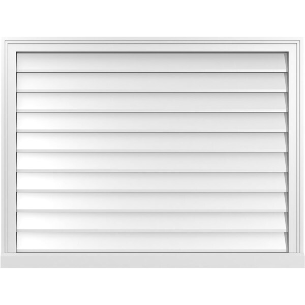 Ekena Millwork Vertical Surface Mount PVC Gable Vent w/ 2"W x 2"H , Brickmould Sill Frame, 42"W x 32"H - GVPVE42X3203SN
