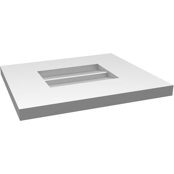 Ekena Millwork Vertical Surface Mount PVC Gable Vent: Non-Functional, w/ 3-1/2"W x 1"P Standard Frame, 14"W x 12"H - GVPVE14X1201SN