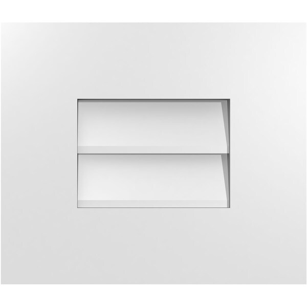 Ekena Millwork Vertical Surface Mount PVC Gable Vent: Non-Functional, w/ 3-1/2"W x 1"P Standard Frame, 14"W x 12"H - GVPVE14X1201SN