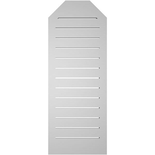Ekena Millwork Octagonal Top Surface Mount PVC Gable Vent w/ 2"W x 1-1/2"P Brickmould Frame, 16"W x 42"H - GVPOT16X4202SF