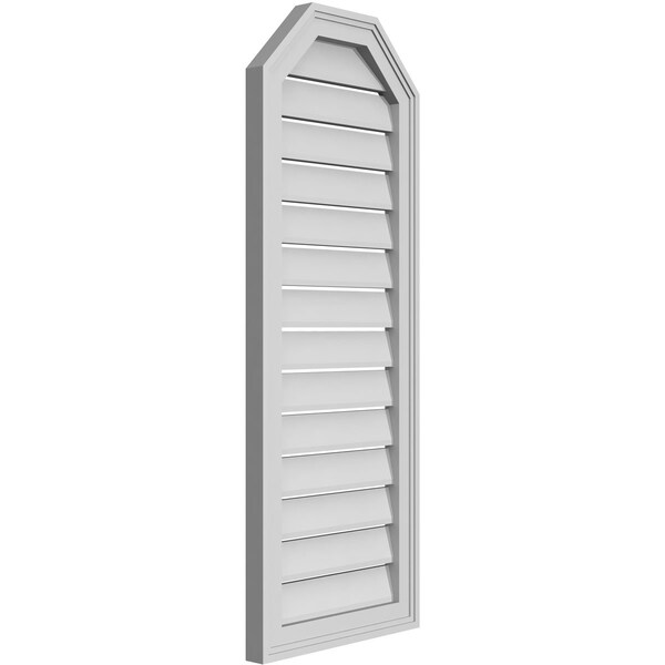 Ekena Millwork Octagonal Top Surface Mount PVC Gable Vent w/ 2"W x 1-1/2"P Brickmould Frame, 16"W x 42"H - GVPOT16X4202SF