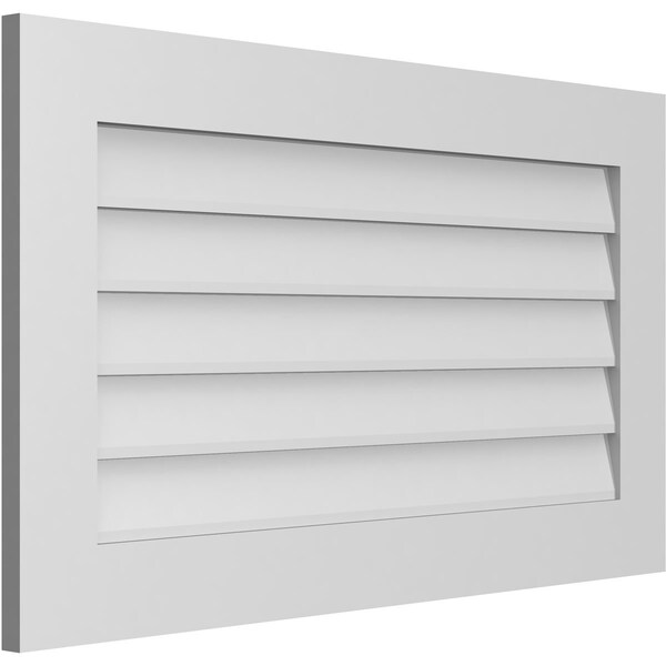 Ekena Millwork Vertical Surface Mount PVC Gable Vent: Non-Functional, w/3-1/2"W x 1"H, Standard Frame, 38"W x 22"H - GVPVE38X2201SN