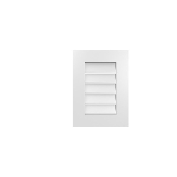 Ekena Millwork Vertical Surface Mount PVC Gable Vent: Functional, w/ 3-1/2"W x 1"P Standard Frame, 16"W x 22"H - GVPVE16X2201SF