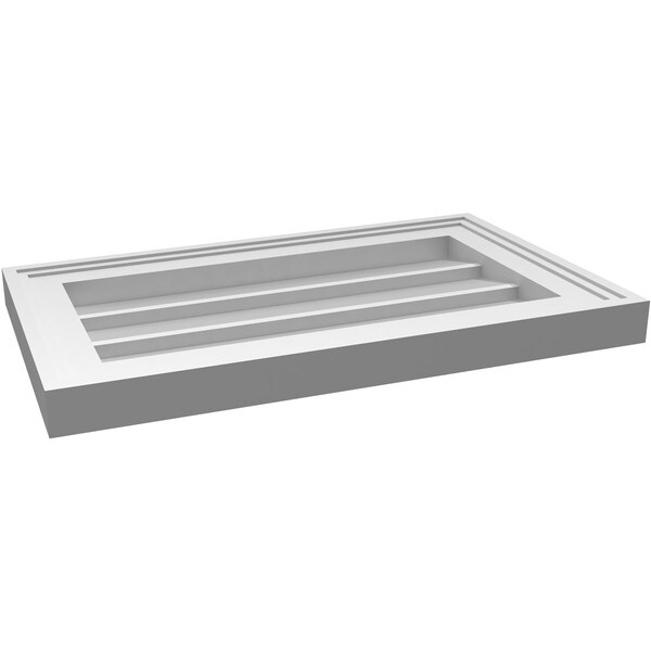 Ekena Millwork Vertical Surface Mount PVC Gable Vnt: Non-Functional, w/2"W x 1-1/2"H, Brickmould Frame, 20"W x 12"H - GVPVE20X1202SN