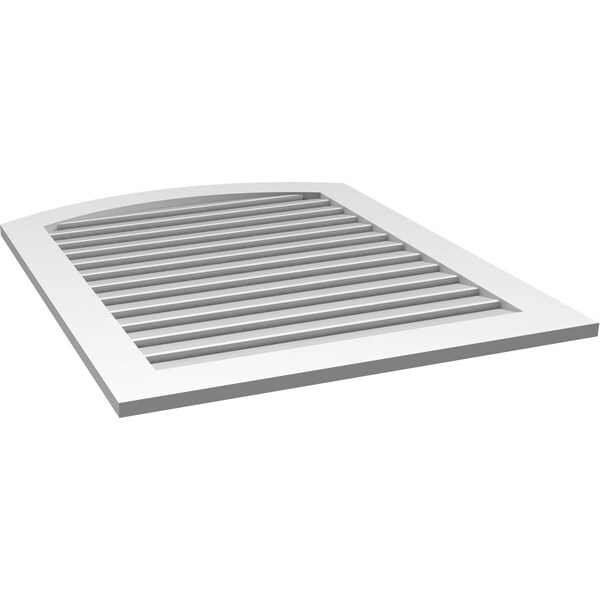Ekena Millwork Arch Top Surface Mount PVC Gable Vent: Non-Functional, w/ 3-1/2"W x 1"P Standard Frame, 34"W x 40"H - GVPAR34X4001SN