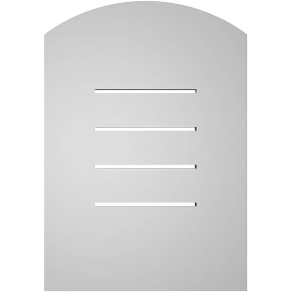 Ekena Millwork Arch Top Surface Mount PVC Gable Vent: Non-Functional, w/ 3-1/2"W x 1"P Standard Frame, 14"W x 18"H - GVPAR14X1801SN