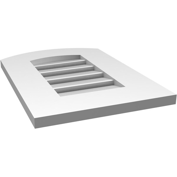 Ekena Millwork Arch Top Surface Mount PVC Gable Vent: Non-Functional, w/ 3-1/2"W x 1"P Standard Frame, 14"W x 18"H - GVPAR14X1801SN
