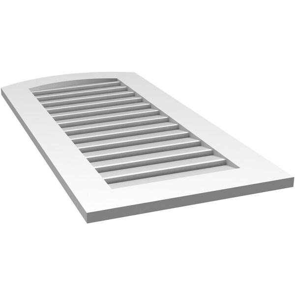 Ekena Millwork Arch Top Surface Mount PVC Gable Vent: Non-Functional, w/ 3-1/2"W x 1"P Standard Frame, 20"W x 40"H - GVPAR20X4001SN