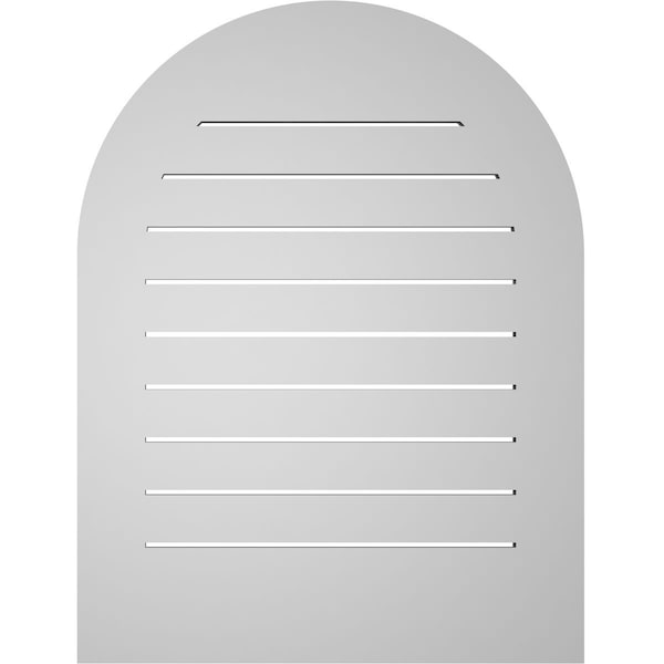 Ekena Millwork Round Top Surface Mount PVC Gable Vent: Functional, w/ 3-1/2"W x 1"P Standard Frame, 26"W x 34"H - GVPRT26X3401SF