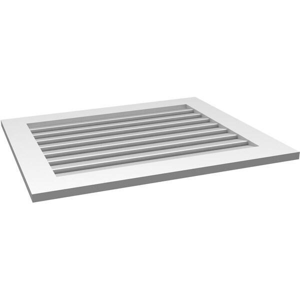 Ekena Millwork Vertical Surface Mount PVC Gable Vent: Functional, w/ 3-1/2"W x 1"P Standard Frame, 34"W x 28"H - GVPVE34X2801SF