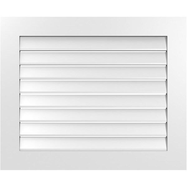 Ekena Millwork Vertical Surface Mount PVC Gable Vent: Functional, w/ 3-1/2"W x 1"P Standard Frame, 34"W x 28"H - GVPVE34X2801SF