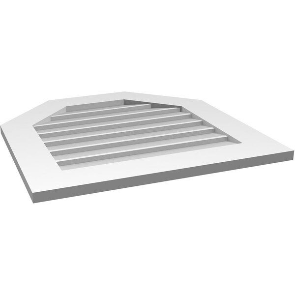 Ekena Millwork Octagonal Top Surface Mount PVC Gable Vent w/ 3-1/2"W x 1"P Standard Frame, 26"W x 26"H - GVPOT26X2601SN