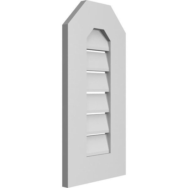 Ekena Millwork Octagonal Top Surface Mount PVC Gable Vent: Functional, w/ 3-1/2"W x 1"P Standard Frame, 12"W x 24"H - GVPOT12X2401SF