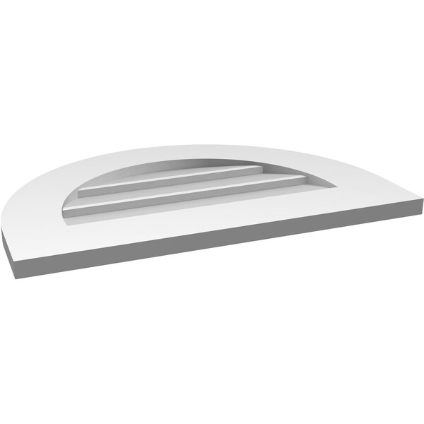 Ekena Millwork Round Top Surface Mount PVC Gable Vent: Non-Functional, w/ 3-1/2"W x 1"P Standard Frame, 24"W x 16"H - GVPRT24X1601SN