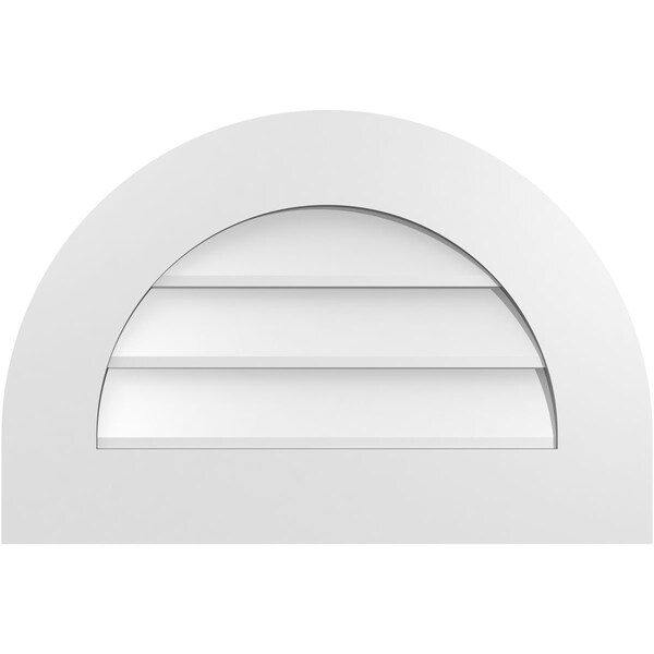 Ekena Millwork Round Top Surface Mount PVC Gable Vent: Non-Functional, w/ 3-1/2"W x 1"P Standard Frame, 24"W x 16"H - GVPRT24X1601SN