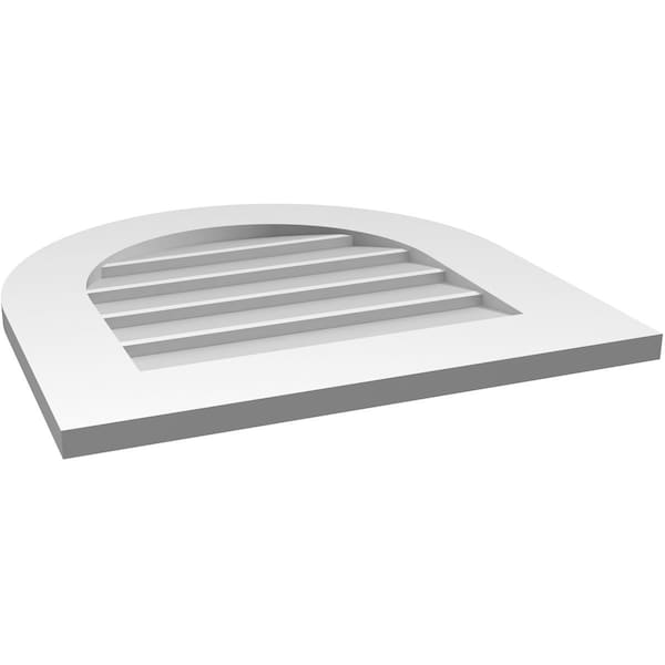 Ekena Millwork Round Top Surface Mount PVC Gable Vent: Non-Functional, w/ 3-1/2"W x 1"P Standard Frame, 22"W x 22"H - GVPRT22X2201SN